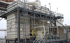 Wet electrostatic precipitator structure with stairs and platforms